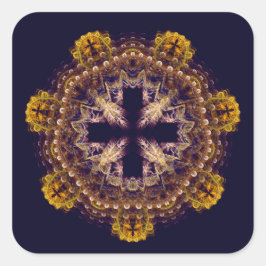 Fraktal-Kreuzmandala Quadratischer Aufkleber