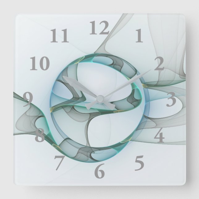 Fraktal Kunst, Dichtung und Musik Quadratische Wanduhr (Vorderseite)