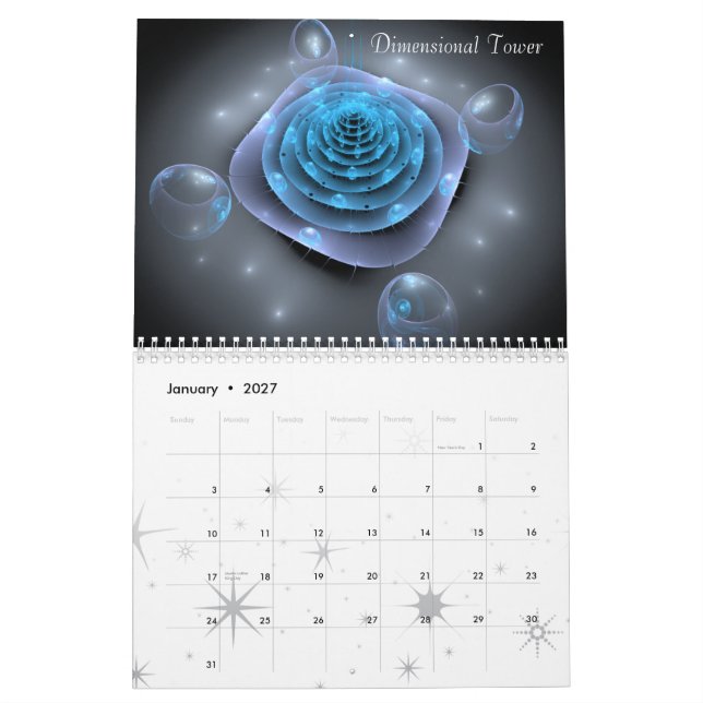 Fraktal-Kunst durch Rebecca Poole Kalender (Jan 2027)