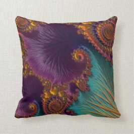 Fraktal-Kunst lila/Brownthrow-Kissen Kissen