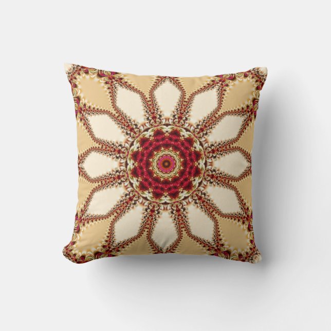 Fraktal Lace Daisy Blume Big Cushion Kissen (Vorderseite)