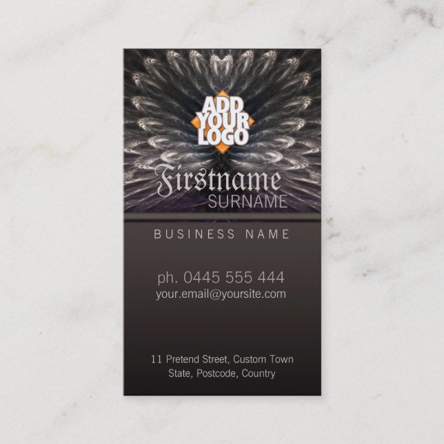 Fraktal Liebe Feathers Business Card Visitenkarte (Vorderseite)