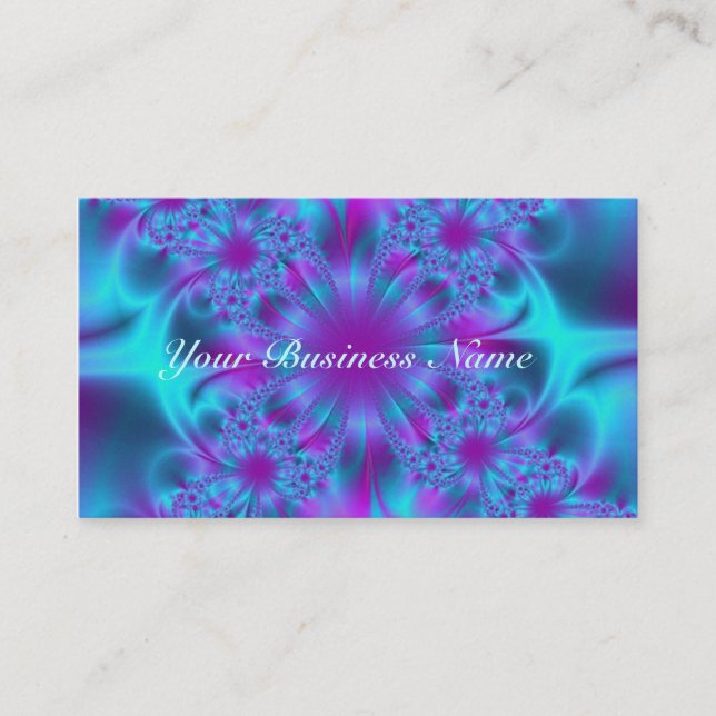 Fraktal Lila Mesh Business Card Visitenkarte (Vorderseite)