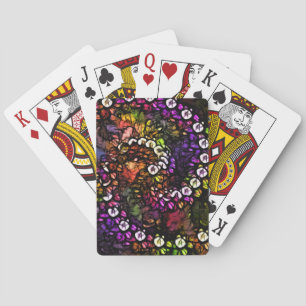 Fraktal lila Psychedelic Rainbow Spiral Trippy Spielkarten