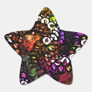 Fraktal lila Psychedelic Rainbow Spiral Trippy Stern-Aufkleber