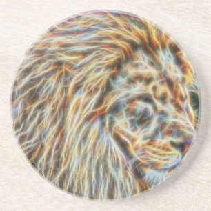 Fraktal Lion Getränkeuntersetzer
