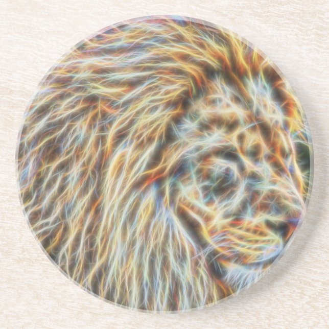 Fraktal Lion Getränkeuntersetzer (Vorne)