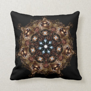 Fraktal Machine ElvesAlien Mandala Psychedelic Art Kissen