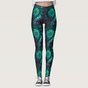 Fraktal-Malachit3 Leggings