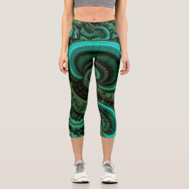 Fraktal Malachite1 Capri Leggings