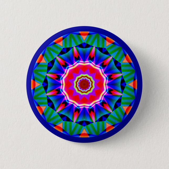 Fraktal Mandala Button (Vorderseite)