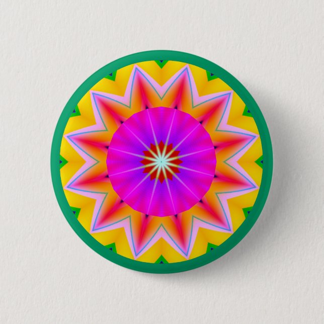 Fraktal Mandala Button (Vorderseite)