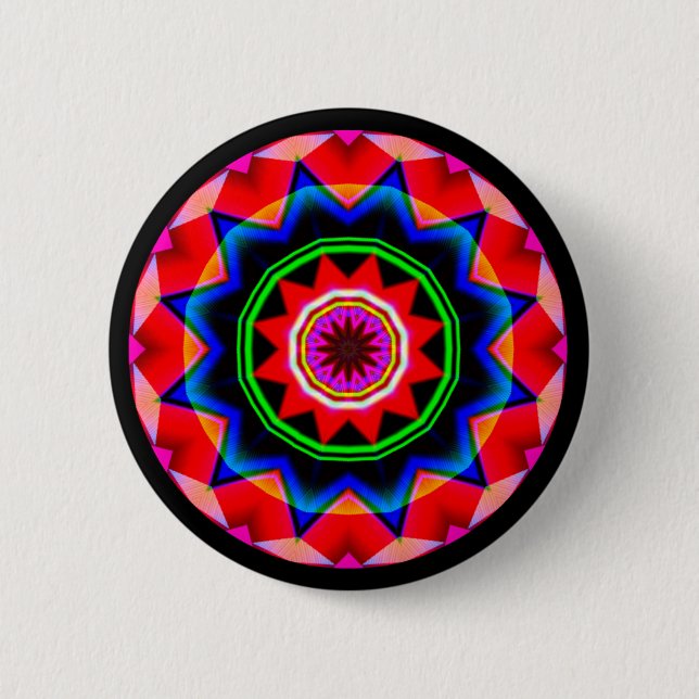 Fraktal Mandala Button (Vorderseite)