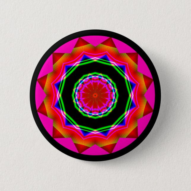 Fraktal Mandala Button (Vorderseite)