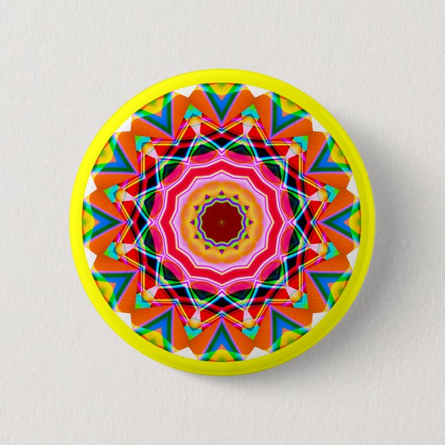 Fraktal Mandala Button (Vorderseite)