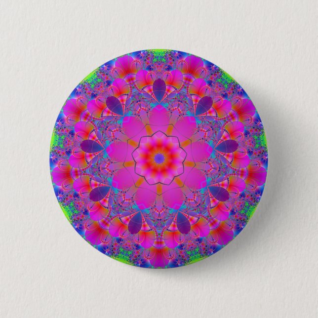 Fraktal Mandala Button (Vorderseite)