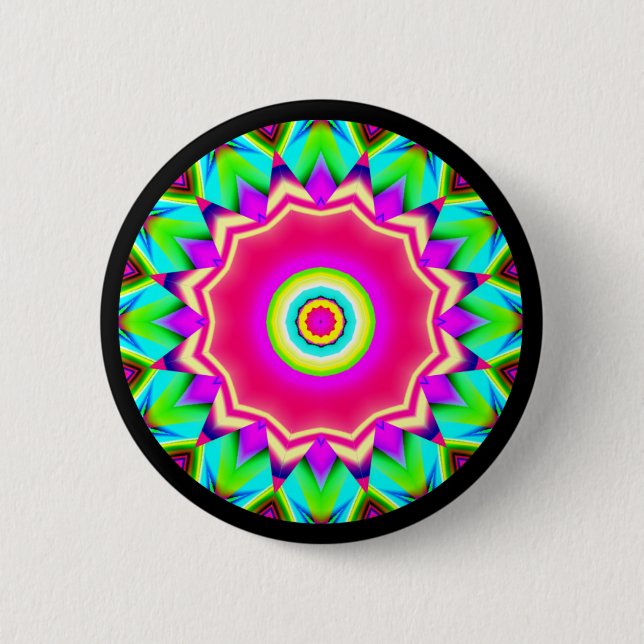 Fraktal Mandala Button (Vorderseite)