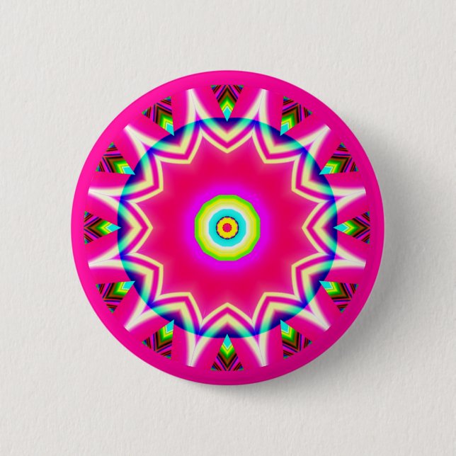 Fraktal Mandala Button (Vorderseite)