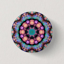Fraktal Mandala floral Psychedelic Art Button