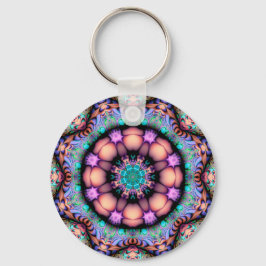 Fraktal Mandala floral Psychedelic Art Schlüsselanhänger