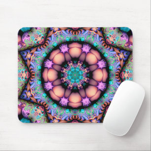 Fraktal Mandala Floral Psychedelic Mousepad
