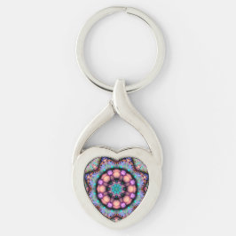 Fraktal Mandala Floral Psychedelic Schlüsselanhäng Schlüsselanhänger