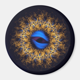 Fraktal-Mandala-Königsauge Magnet
