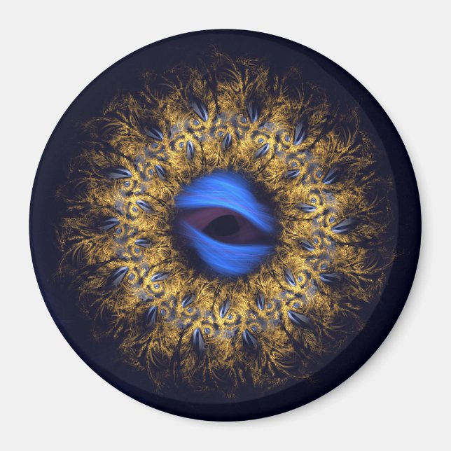 Fraktal-Mandala-Königsauge Magnet (Vorne)