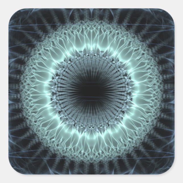 Fraktal Mandala Quadratischer Aufkleber (Vorderseite)