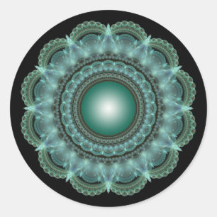 Fraktal-Mandala Runder Aufkleber