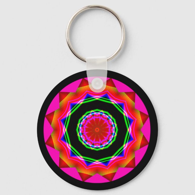 Fraktal Mandala Schlüsselanhänger (Vorderseite)