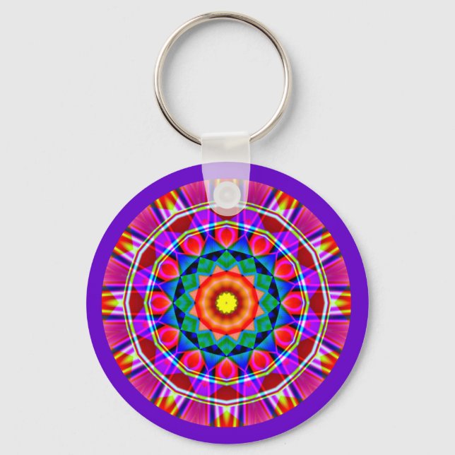 Fraktal Mandala Schlüsselanhänger (Vorderseite)