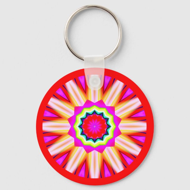 Fraktal Mandala Schlüsselanhänger (Vorderseite)