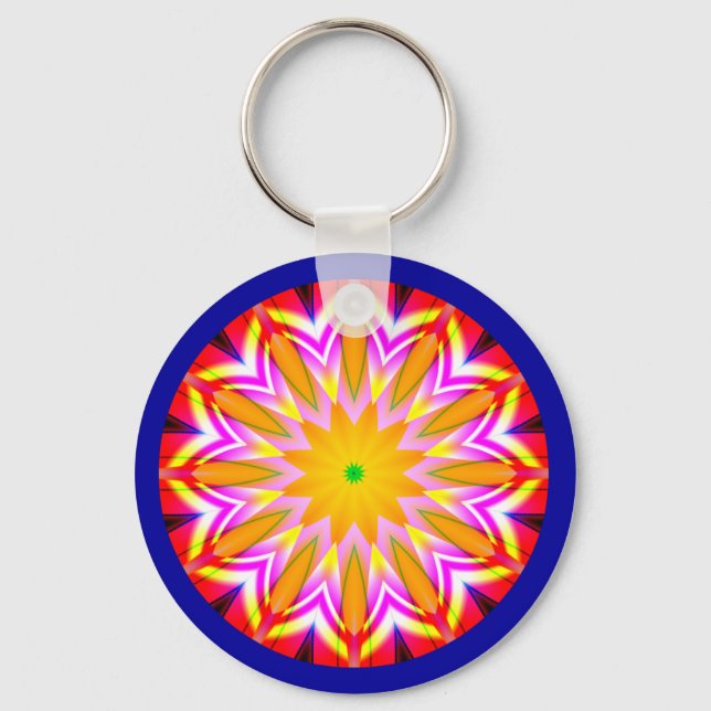 Fraktal Mandala Schlüsselanhänger (Vorderseite)