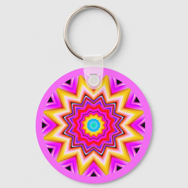 Fraktal Mandala Schlüsselanhänger (Vorderseite)
