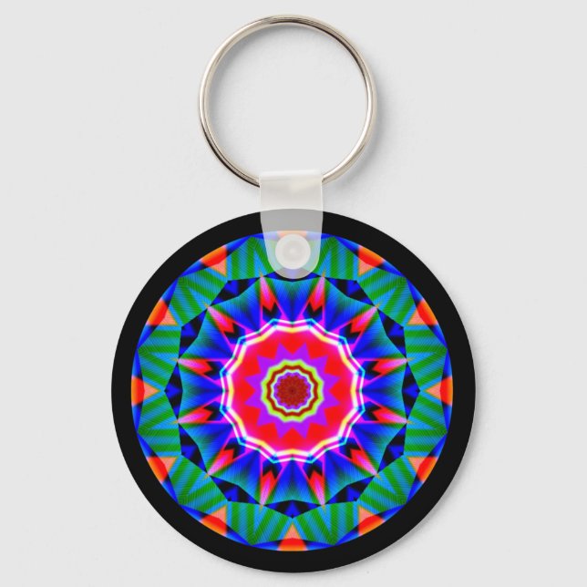Fraktal Mandala Schlüsselanhänger (Vorderseite)
