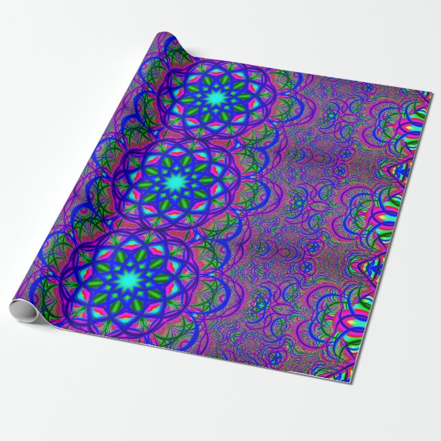 Fraktal-Mandalas | psychedelisch Geschenkpapier (Ungerollt)