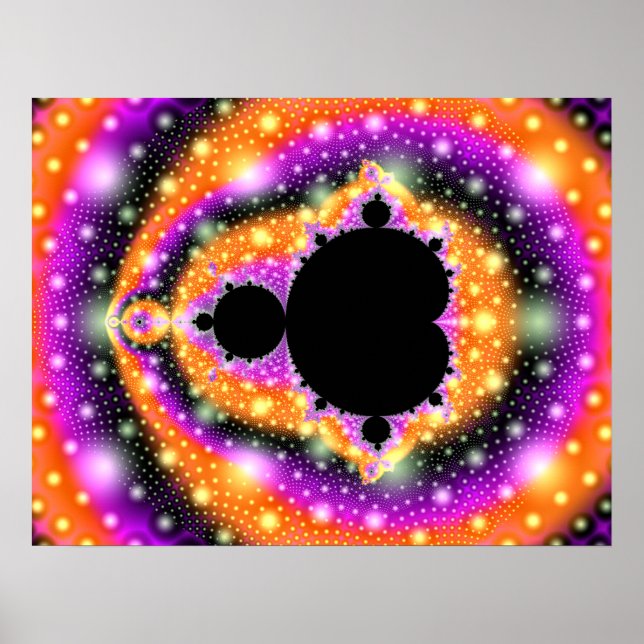 Fraktal Mandelbrot Orange Pink Poster (Vorne)