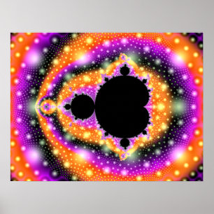 Fraktal Mandelbrot orange rosa Plakat
