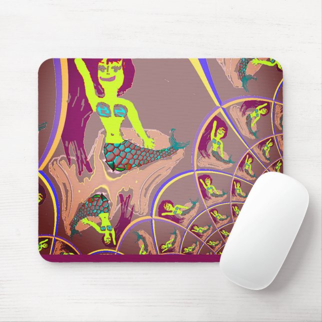 Fraktal Mermaid Fantasy Mouse Pad Mousepad (Mit Mouse)