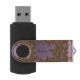 Fraktal-modernes Monogramm lila USB-Blitz-Antrieb USB Stick (Geöffnet)