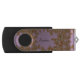 Fraktal-modernes Monogramm lila USB-Blitz-Antrieb USB Stick (Vorderseite)