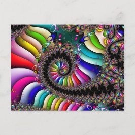 Fraktal Multicolor Spiral Postkarte