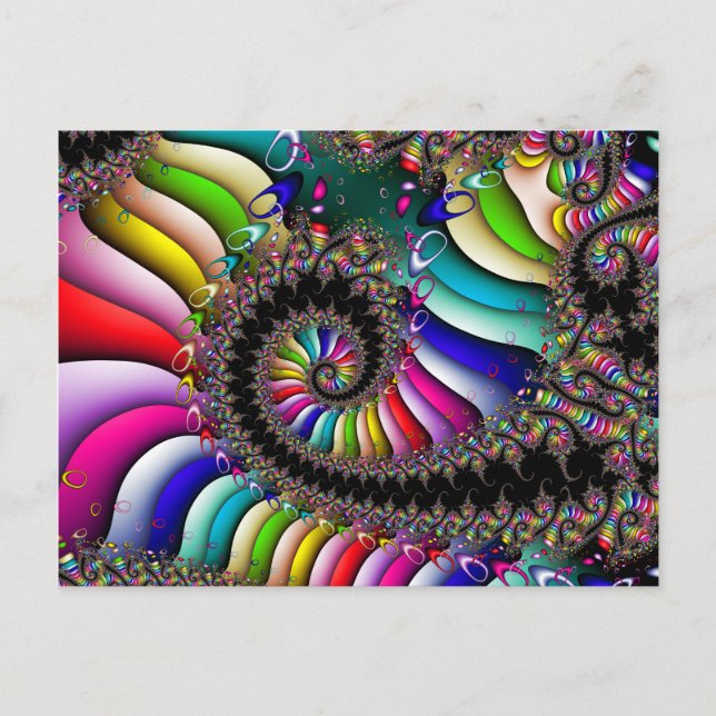 Fraktal Multicolor Spiral Postkarte (Vorderseite)