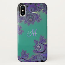 Fraktal-Musikclef-Monogramm iPhone X Fall