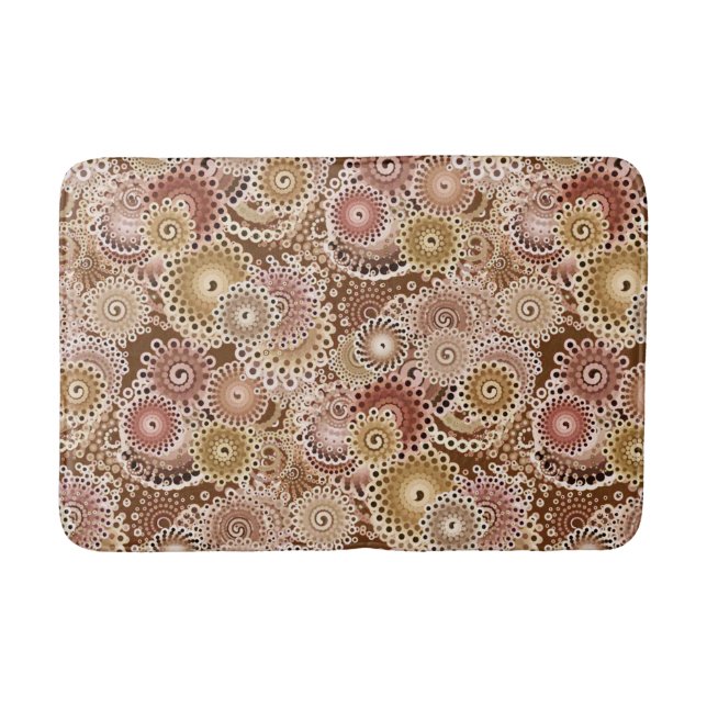 Fraktal Muster wirbeln, braun, Tan und Beige Badematte (Vorderseite)