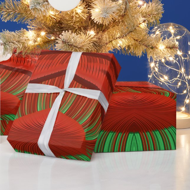 ~ Fraktal Pattern Red Green ~ Weihnachten ~ Geschenkpapier (Feiertage)