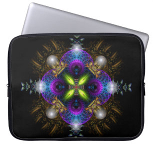 Fraktal-Perlen Geometrisches Kunst Notizbuch Laptopschutzhülle