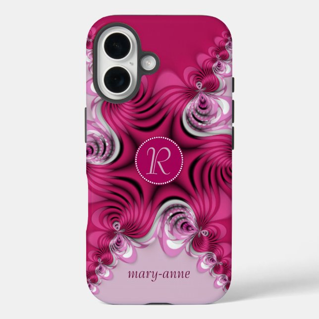 Fraktal Pink Wirbel Monogram Name iPhone6 Fall title_seo2 (Rückseite)