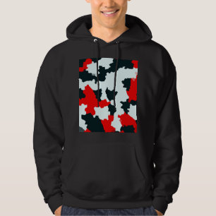 Fraktal Red Schwarz-weiß Pattern Design Hoodie